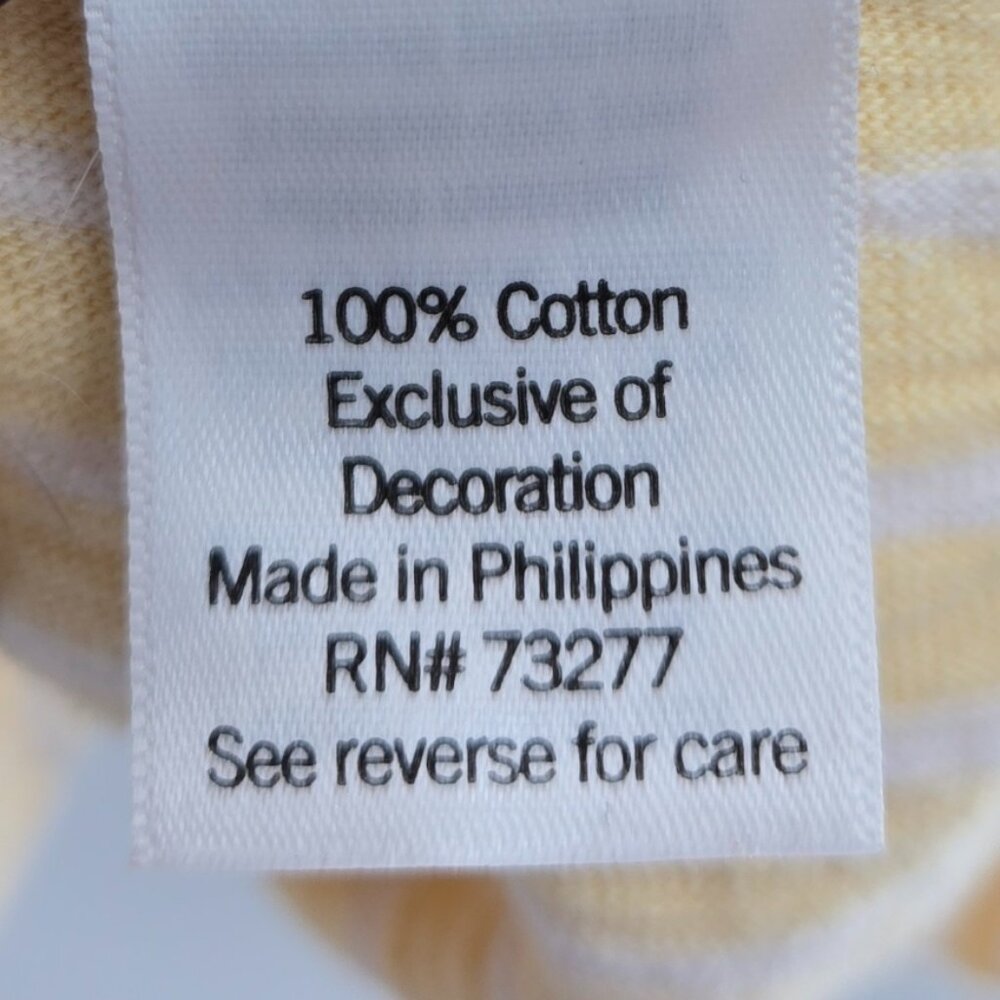 LC Lauren Conrad Yellow White Striped Racerback 100% Cotton Ruffle Tank Large - Picture 5 of 7
